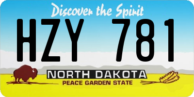 ND license plate HZY781