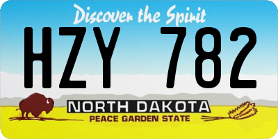 ND license plate HZY782