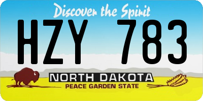 ND license plate HZY783