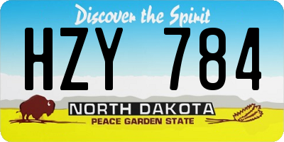 ND license plate HZY784