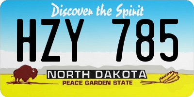 ND license plate HZY785