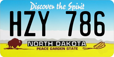 ND license plate HZY786