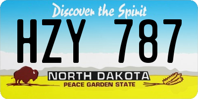 ND license plate HZY787