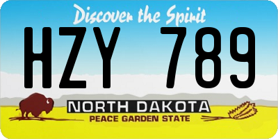 ND license plate HZY789
