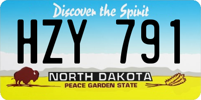 ND license plate HZY791