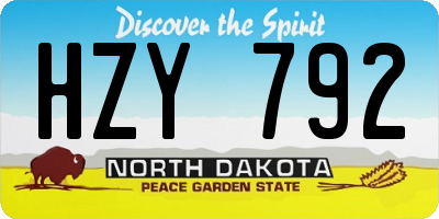ND license plate HZY792