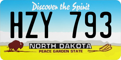 ND license plate HZY793