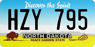 ND license plate HZY795