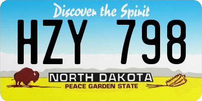ND license plate HZY798