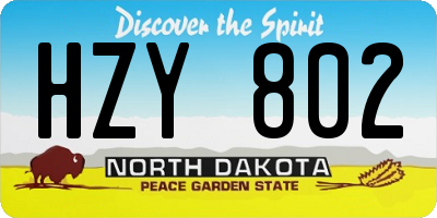 ND license plate HZY802