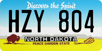 ND license plate HZY804