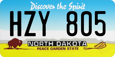 ND license plate HZY805