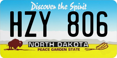 ND license plate HZY806