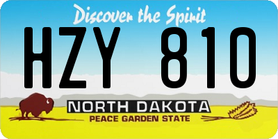 ND license plate HZY810