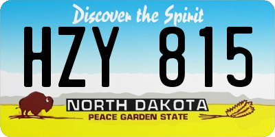 ND license plate HZY815