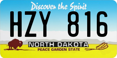 ND license plate HZY816