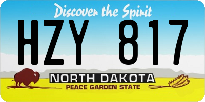 ND license plate HZY817