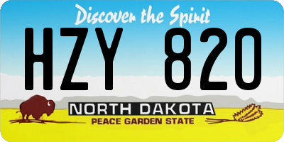 ND license plate HZY820