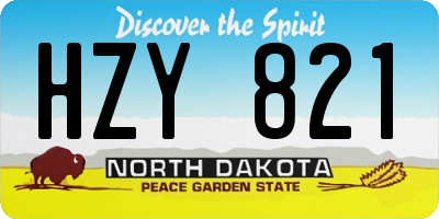 ND license plate HZY821