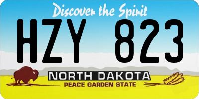 ND license plate HZY823