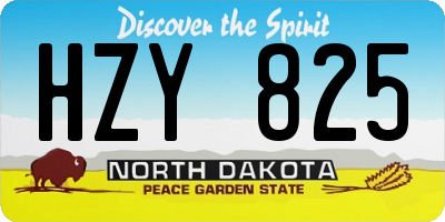 ND license plate HZY825