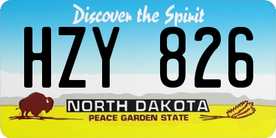 ND license plate HZY826
