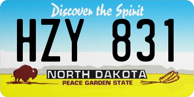 ND license plate HZY831