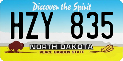 ND license plate HZY835
