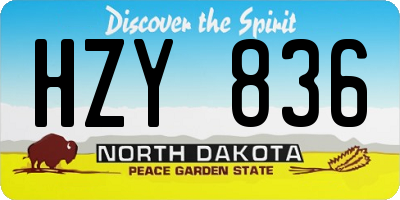 ND license plate HZY836
