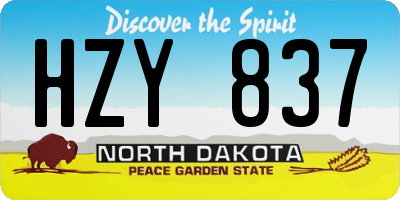 ND license plate HZY837