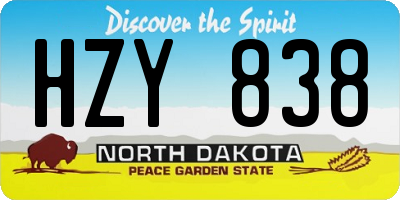 ND license plate HZY838