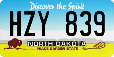 ND license plate HZY839