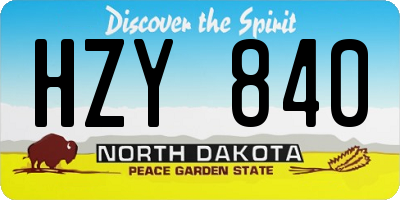 ND license plate HZY840