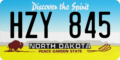 ND license plate HZY845