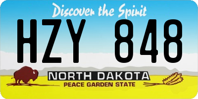 ND license plate HZY848