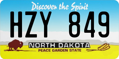 ND license plate HZY849