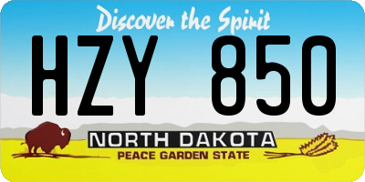 ND license plate HZY850