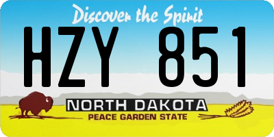 ND license plate HZY851