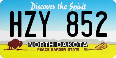 ND license plate HZY852