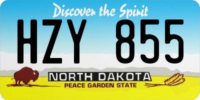 ND license plate HZY855