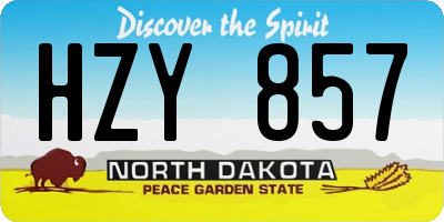 ND license plate HZY857