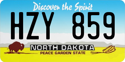 ND license plate HZY859