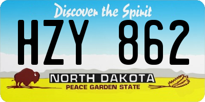 ND license plate HZY862