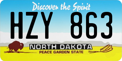 ND license plate HZY863