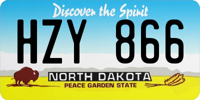 ND license plate HZY866