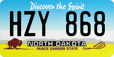 ND license plate HZY868