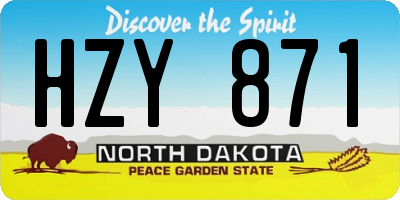 ND license plate HZY871