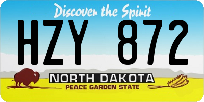 ND license plate HZY872