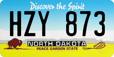 ND license plate HZY873
