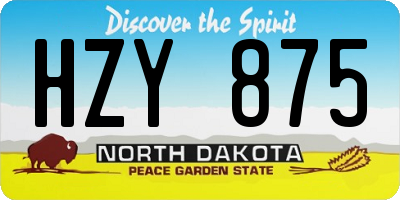 ND license plate HZY875